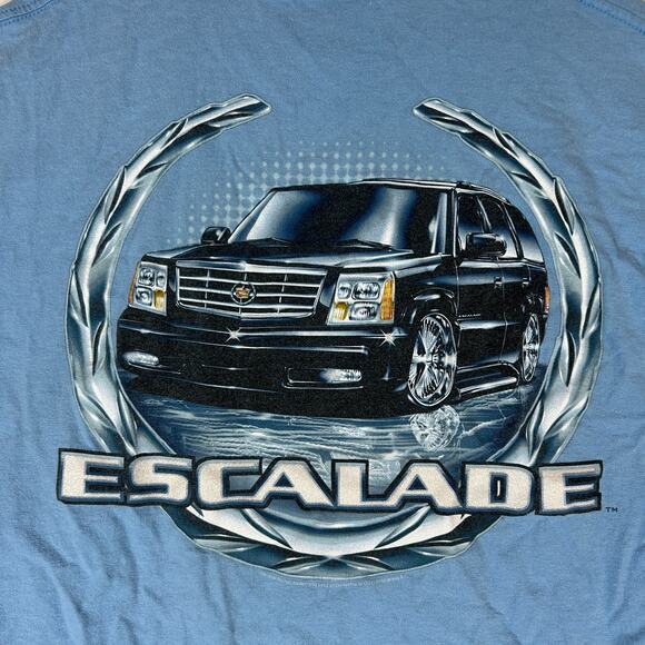 VTG Alstyle Apparel & Activewear T-Shirt Mens XL Blue Cadillac Escalade Graphic - Picture 6 of 10